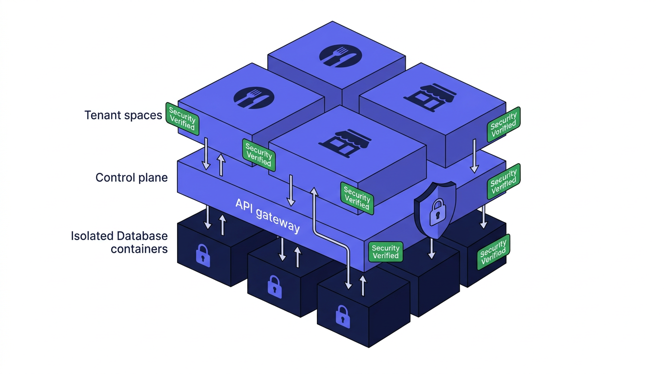 Çok kiracılı güvenli mimari: tenant izolasyonu, API gateway ve veritabanı katmanları